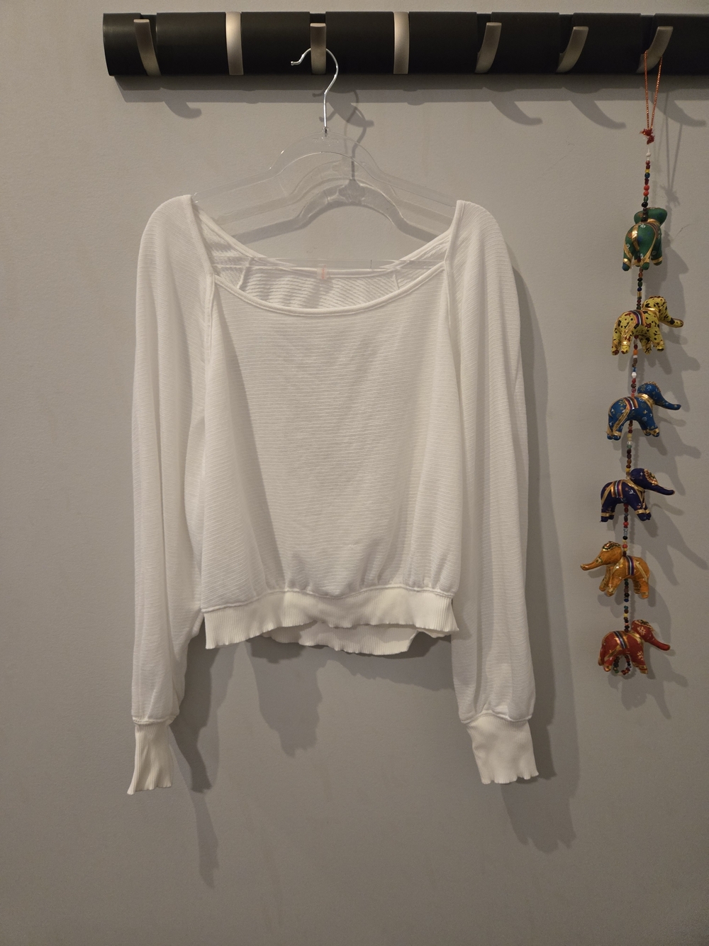 FP Movement by Free People White Off-the-Shoulder Long Sleeve Sweater